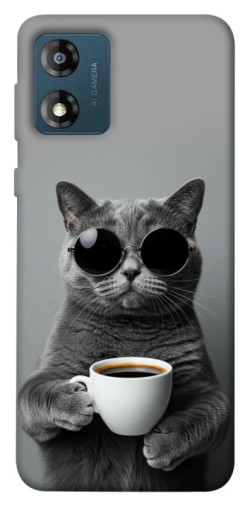 Чехол itsPrint Grey cat coffee для Motorola Moto E13