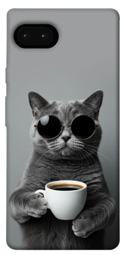 Чехол itsPrint Grey cat coffee для Google Pixel 7a
