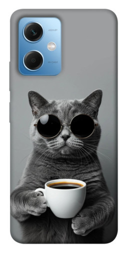 Чехол itsPrint Grey cat coffee для Xiaomi Poco X5 5G