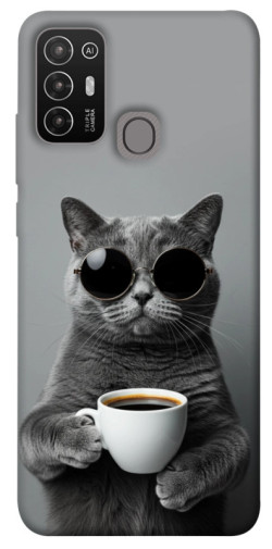 Чехол itsPrint Grey cat coffee для ZTE Blade A52