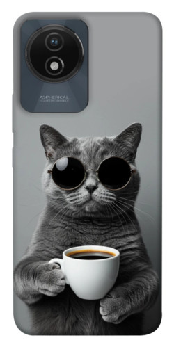 Чехол itsPrint Grey cat coffee для Vivo Y02