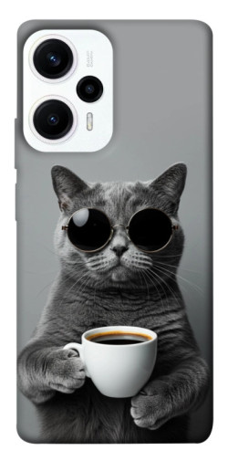Чохол itsPrint Grey cat coffee для Xiaomi Poco F5 Pro