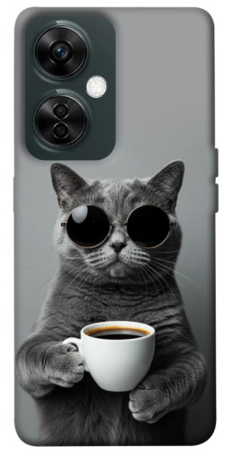 Чехол itsPrint Grey cat coffee для OnePlus Nord CE 3 Lite