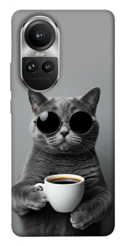 Чохол itsPrint Grey cat coffee для Oppo Reno 10