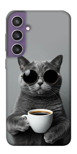 Чехол itsPrint Grey cat coffee для Samsung Galaxy S23 FE