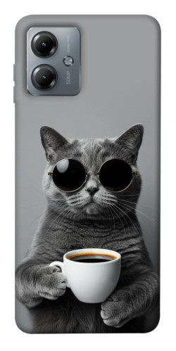 Чехол itsPrint Grey cat coffee для Motorola Moto G14