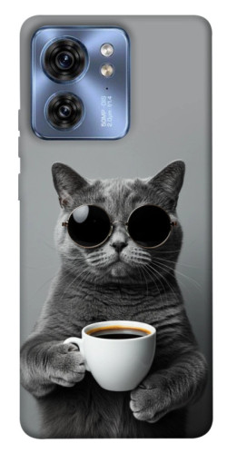 Чехол itsPrint Grey cat coffee для Motorola Edge 40