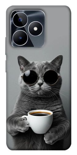 Чехол itsPrint Grey cat coffee для Realme C53