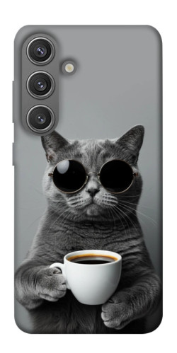 Чехол itsPrint Grey cat coffee для Samsung Galaxy S24