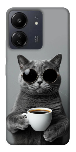 Чехол itsPrint Grey cat coffee для Xiaomi Redmi 13C