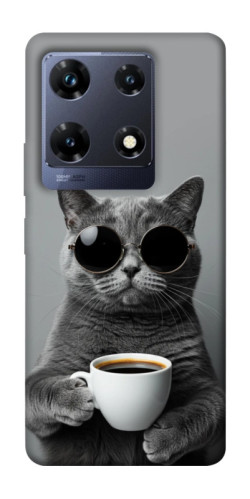 Чехол itsPrint Grey cat coffee для Infinix Note 30 Pro