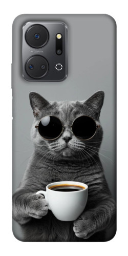 Чехол itsPrint Grey cat coffee для Huawei Honor X7a