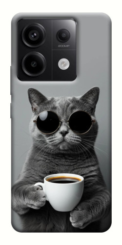 Чехол itsPrint Grey cat coffee для Xiaomi Redmi Note 13 Pro 4G