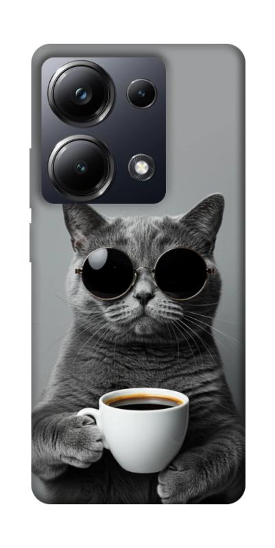 Чехол itsPrint Grey cat coffee для Xiaomi Redmi Note 13 Pro 4G, животные, купить оптом с доставкой