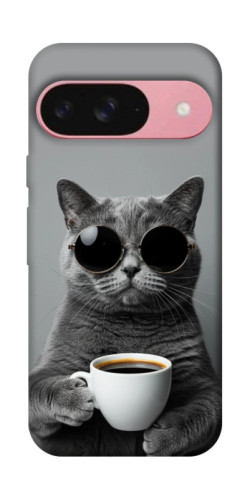 Чехол itsPrint Grey cat coffee для Google Pixel 9