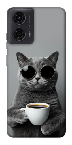 Чехол itsPrint Grey cat coffee для Motorola Moto G24
