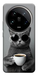Чехол itsPrint Grey cat coffee для Xiaomi 14 Ultra