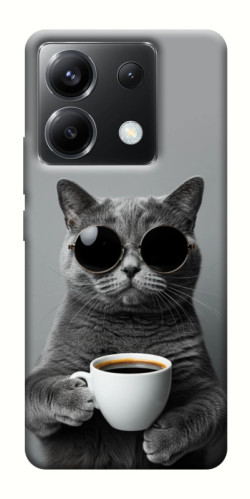 Чехол itsPrint Grey cat coffee для Xiaomi Poco X6
