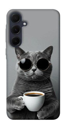 Чехол itsPrint Grey cat coffee для Samsung Galaxy A35