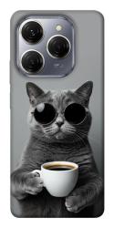 Чехол itsPrint Grey cat coffee для TECNO Spark 20 Pro