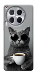 Чехол itsPrint Grey cat coffee для TECNO Camon 30 (CL6)