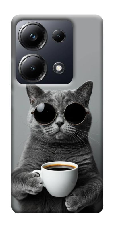 Чехол itsPrint Grey cat coffee для Xiaomi Redmi 13 4G / Poco M6 4G, животные, купить оптом с доставкой