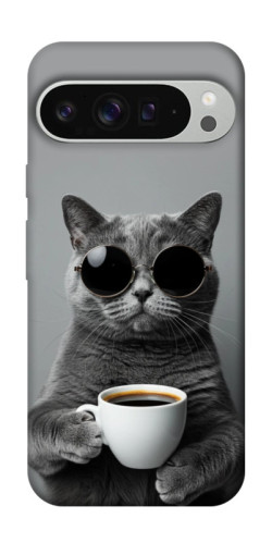 Чехол itsPrint Grey cat coffee для Google Pixel 9 Pro XL
