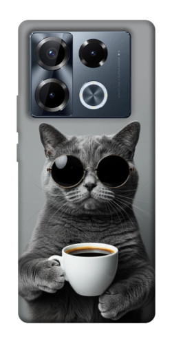 Чехол itsPrint Grey cat coffee для Infinix Note 40 Pro 4G