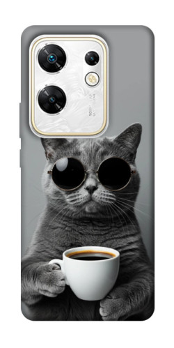Чехол itsPrint Grey cat coffee для Infinix Zero 30 4G
