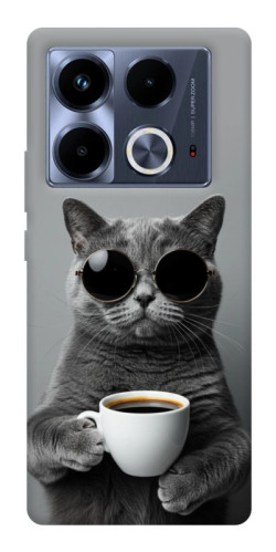 Чехол itsPrint Grey cat coffee для Infinix Note 40 4G