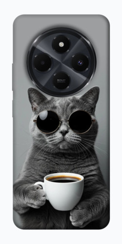 Чехол itsPrint Grey cat coffee для Xiaomi Redmi 14C / Poco C75