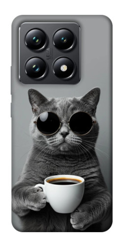 Чехол itsPrint Grey cat coffee для Xiaomi 14T Pro