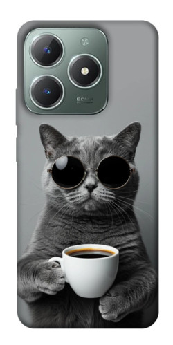 Чехол itsPrint Grey cat coffee для Realme C61 4G