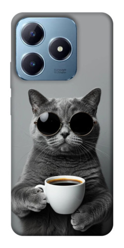 Чехол itsPrint Grey cat coffee для Realme C63 4G