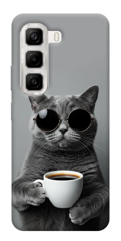 Чехол itsPrint Grey cat coffee для Infinix Hot 50 4G, животные, купить оптом с доставкой