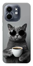 Чехол itsPrint Grey cat coffee для Infinix Smart 9 4G / Hot 50i