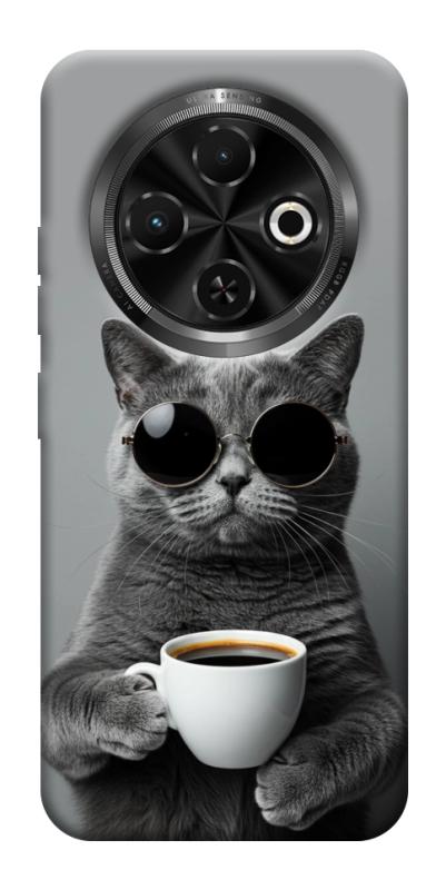 Чохол itsPrint Grey cat coffee для TECNO Spark 30C, тварини, купити оптом з доставкою