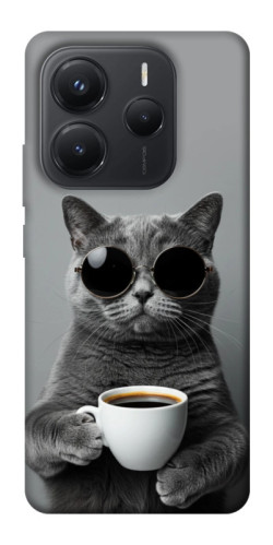 Чехол itsPrint Grey cat coffee для Xiaomi Redmi Note 14 5G