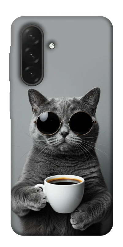 Чехол itsPrint Grey cat coffee для Samsung Galaxy A26 5G, животные, купить оптом с доставкой