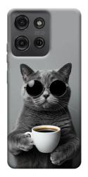 Чехол itsPrint Grey cat coffee для Motorola Moto G75 5G