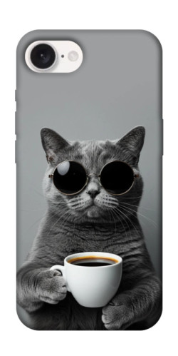 Чехол itsPrint Grey cat coffee для Apple iPhone 16e (6.1")