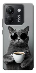 Чехол itsPrint Grey cat coffee для Xiaomi Poco M7 Pro 5G