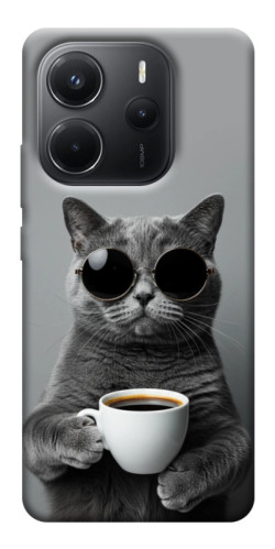 Чехол itsPrint Grey cat coffee для Xiaomi Redmi Note 14 4G (Int. version)