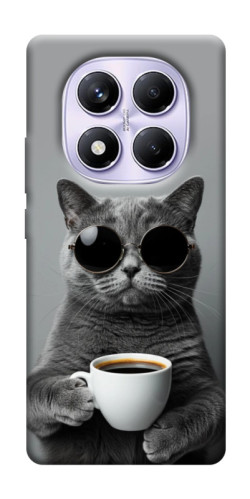 Чехол itsPrint Grey cat coffee для Xiaomi Poco X7