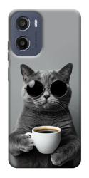 Чехол itsPrint Grey cat coffee для Motorola Moto G05