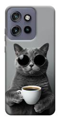 Чехол itsPrint Grey cat coffee для Motorola Edge 50 Neo