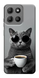 Чехол itsPrint Grey cat coffee для Motorola Moto G15 4G
