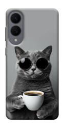 Чехол itsPrint Grey cat coffee для Samsung Galaxy S25 Edge