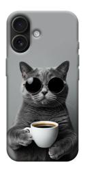 Чехол itsPrint Grey cat coffee для Apple iPhone 17 (6.3")