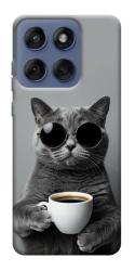 Чехол itsPrint Grey cat coffee для Motorola Edge 60 Fusion